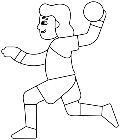 Woman Playing Handball Emoji Coloring Page